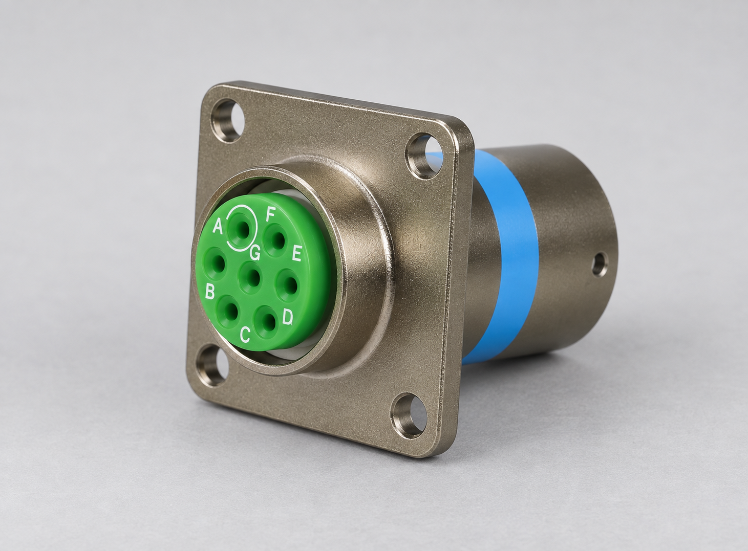 MS27505E25B29PN D38999 connector gray-background view