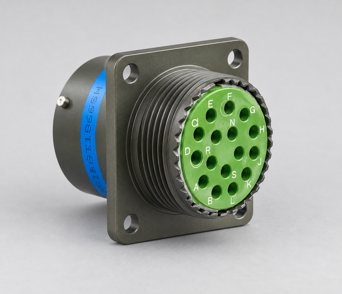 MS27656T21B16SN D38999 connector gray-background view