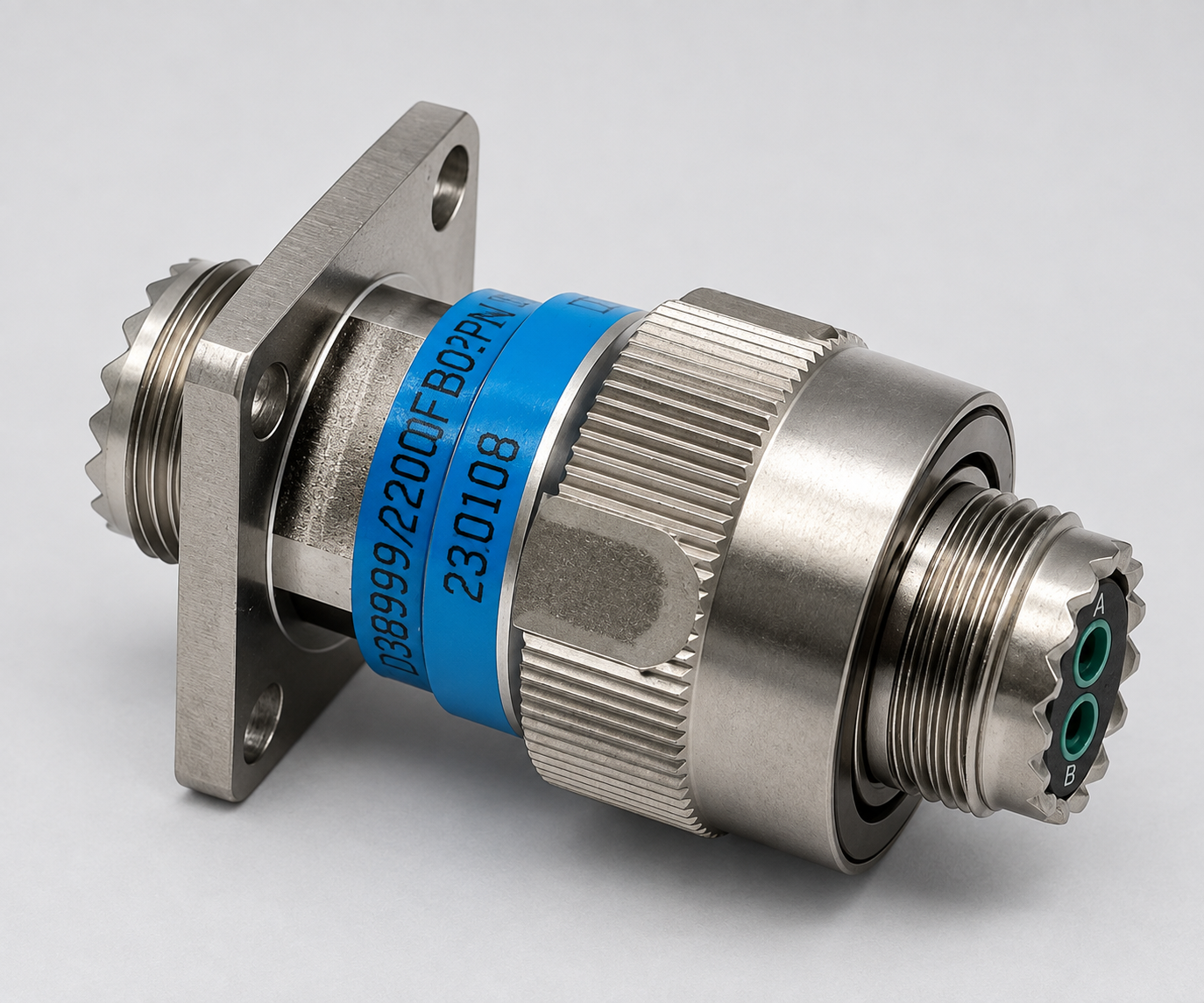 D38999/20FB02PN D38999 MIL-DTL-38999 Series III; Wall-mount receptacle gray-background product view