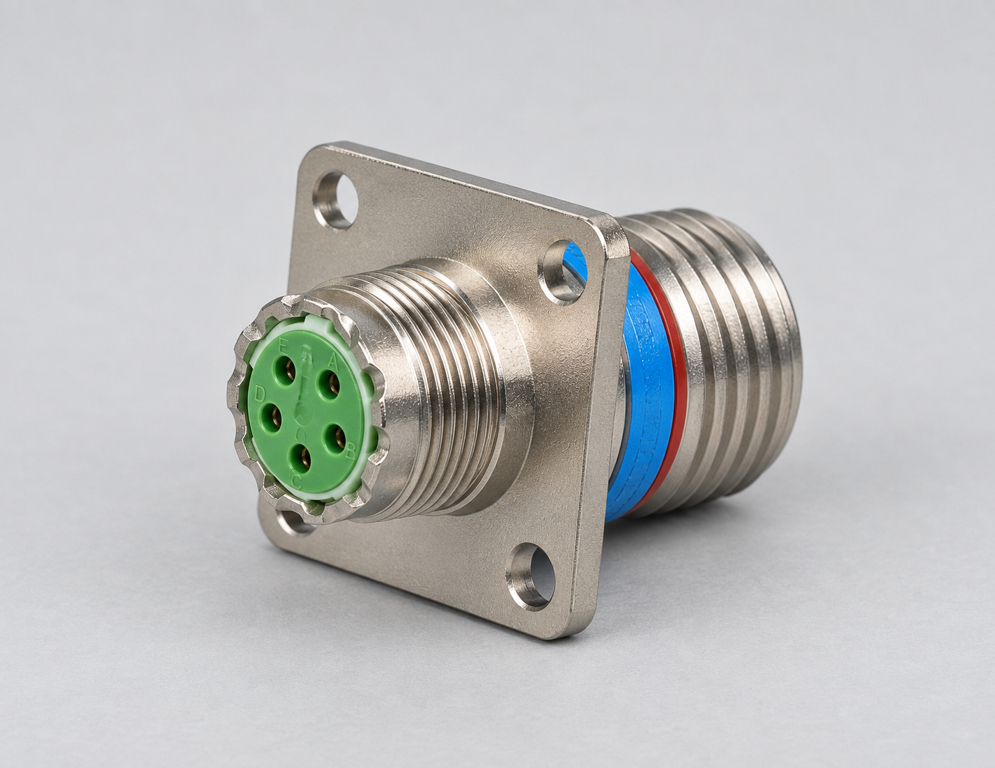 D38999/20FB05SN D38999 MIL-DTL-38999 Series III; Wall-mount receptacle gray-background product view