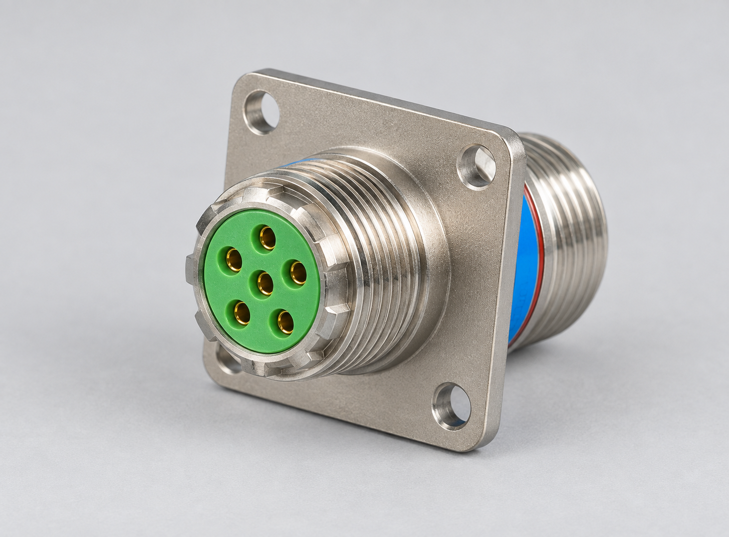 D38999/20FB98SN D38999 MIL-DTL-38999 Series III; Wall-mount receptacle gray-background product view