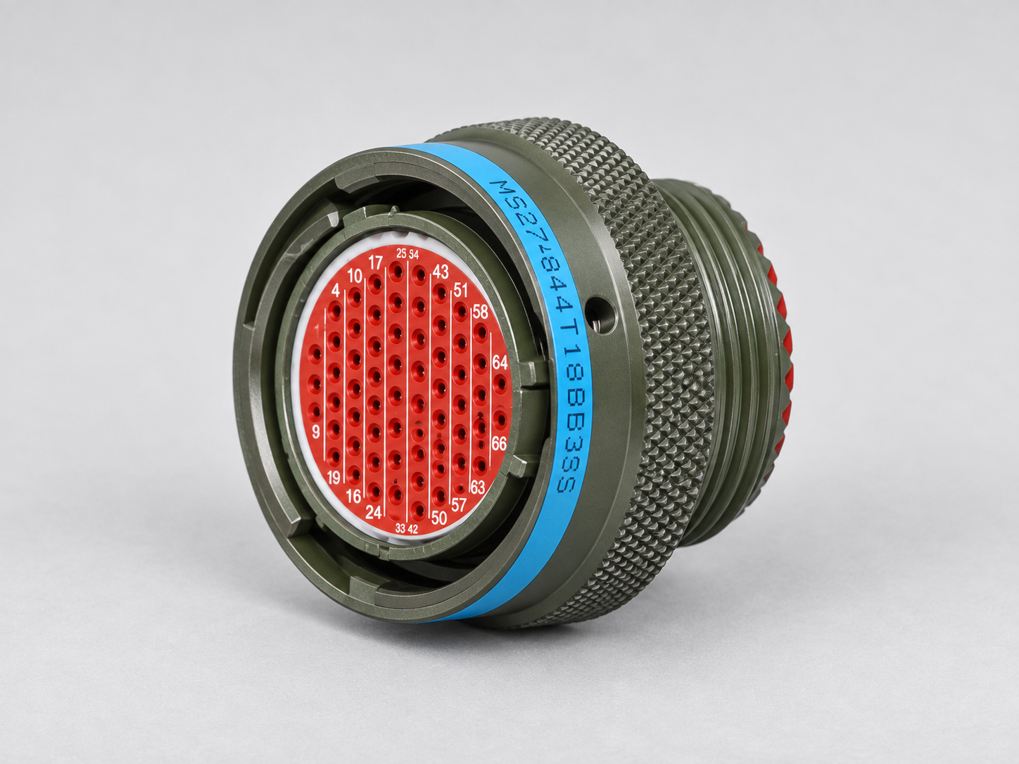 MS27484T18B35S D38999 connector gray-background view