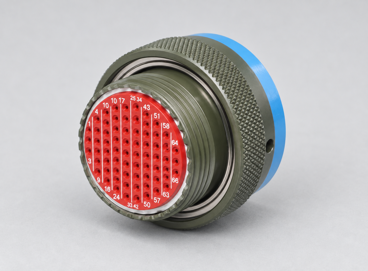 MS27484T18B35SB D38999 MIL-DTL-38999 Series II; Straight plug with grounding fingers gray-background product view