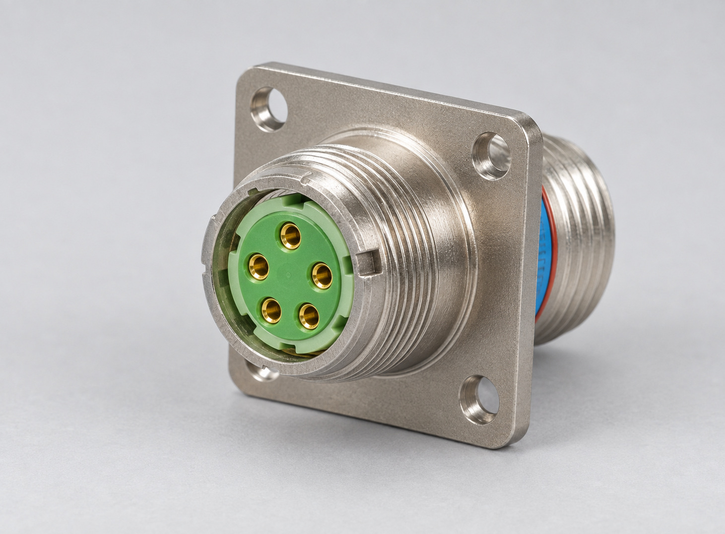 D38999/20FD05SN D38999 MIL-DTL-38999 Series III; Wall-mount receptacle gray-background product view