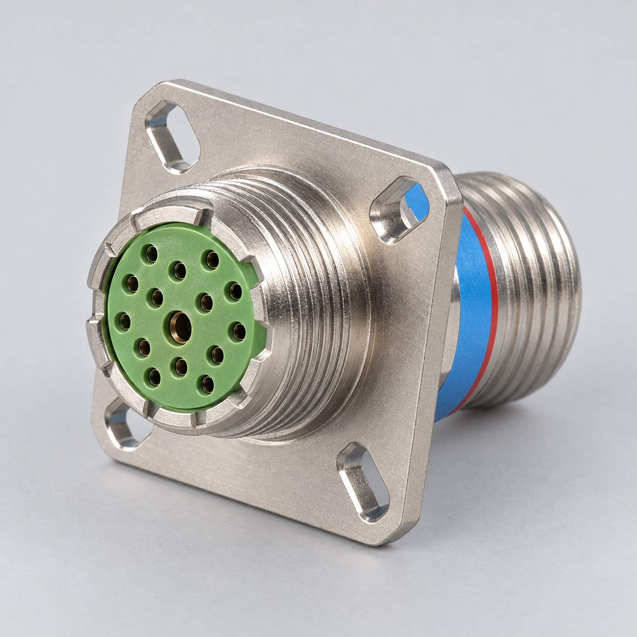 D38999/20FD15SN D38999 MIL-DTL-38999 Series III; Wall-mount receptacle gray-background product view