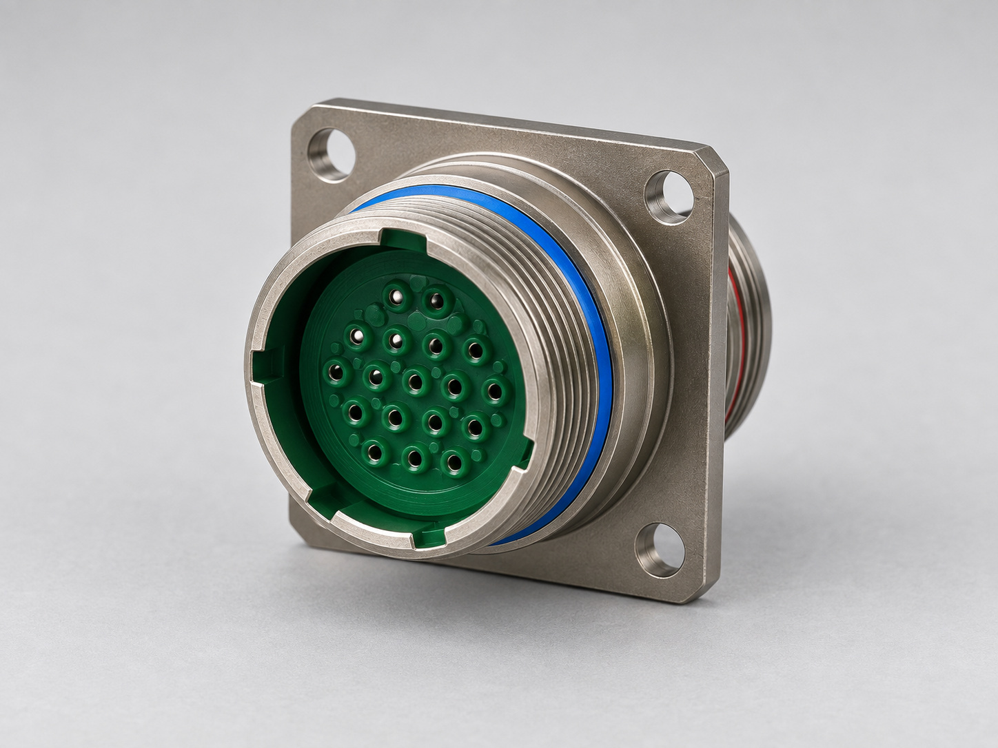 D38999/20FD18PB D38999 MIL-DTL-38999 Series III; Wall-mount receptacle gray-background product view