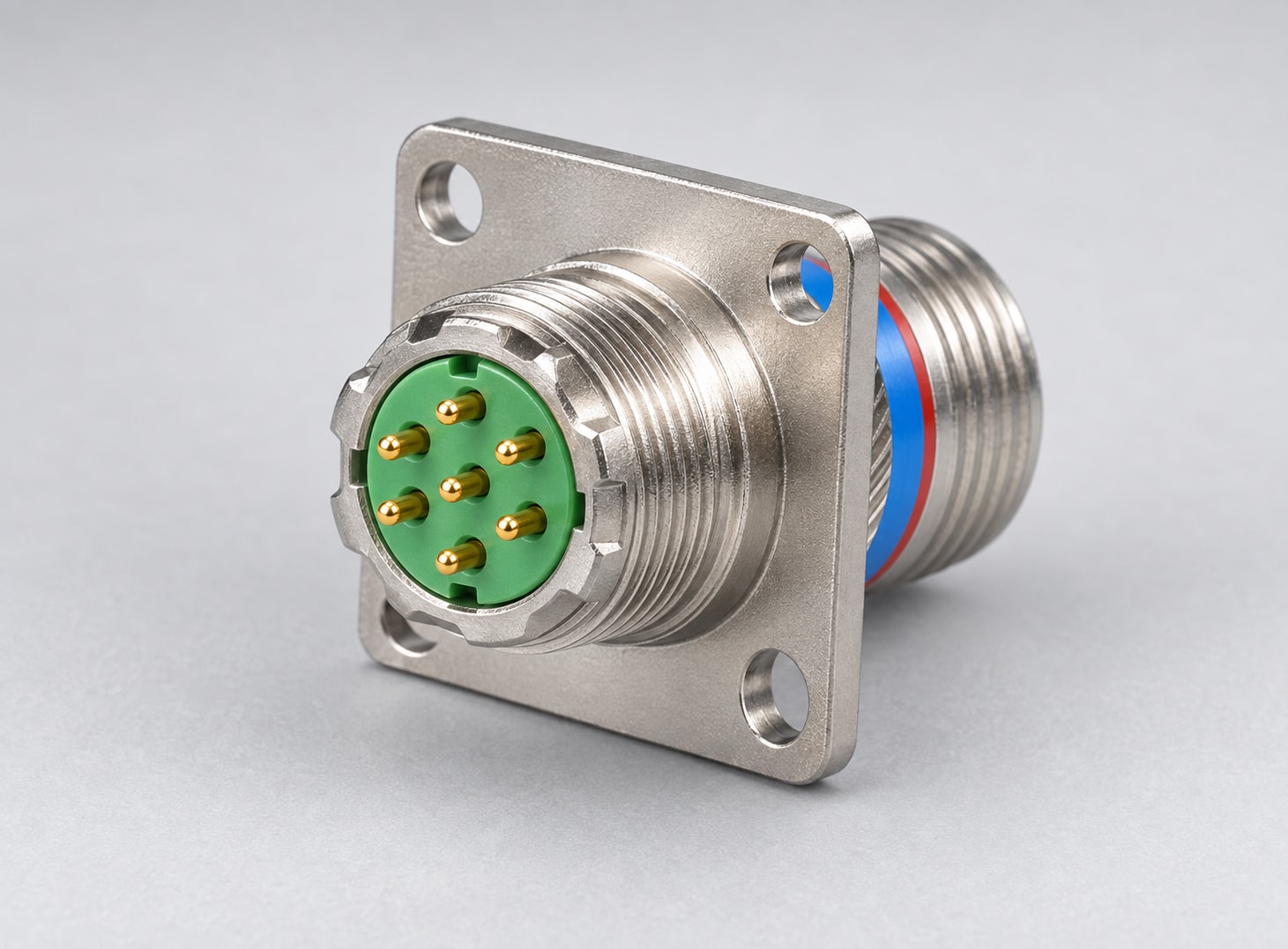 D38999/20FE08PN D38999 MIL-DTL-38999 Series III; Wall-mount receptacle gray-background product view