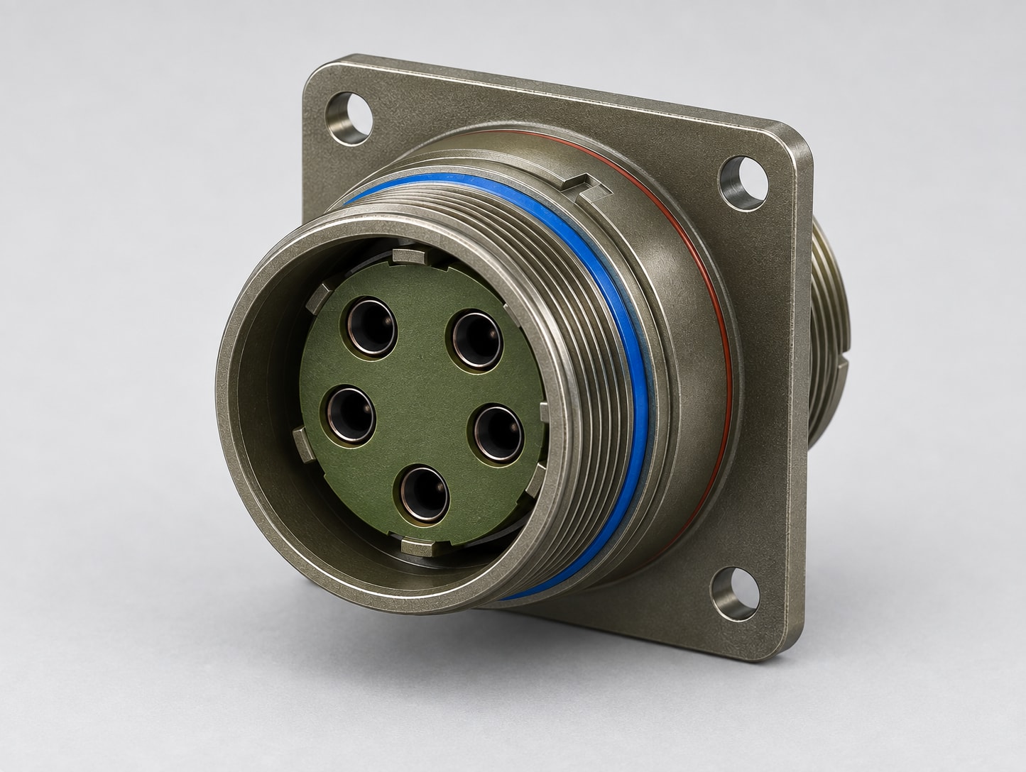 D38999/20WB05SN D38999 MIL-DTL-38999 Series III; Wall-mount receptacle gray-background product view