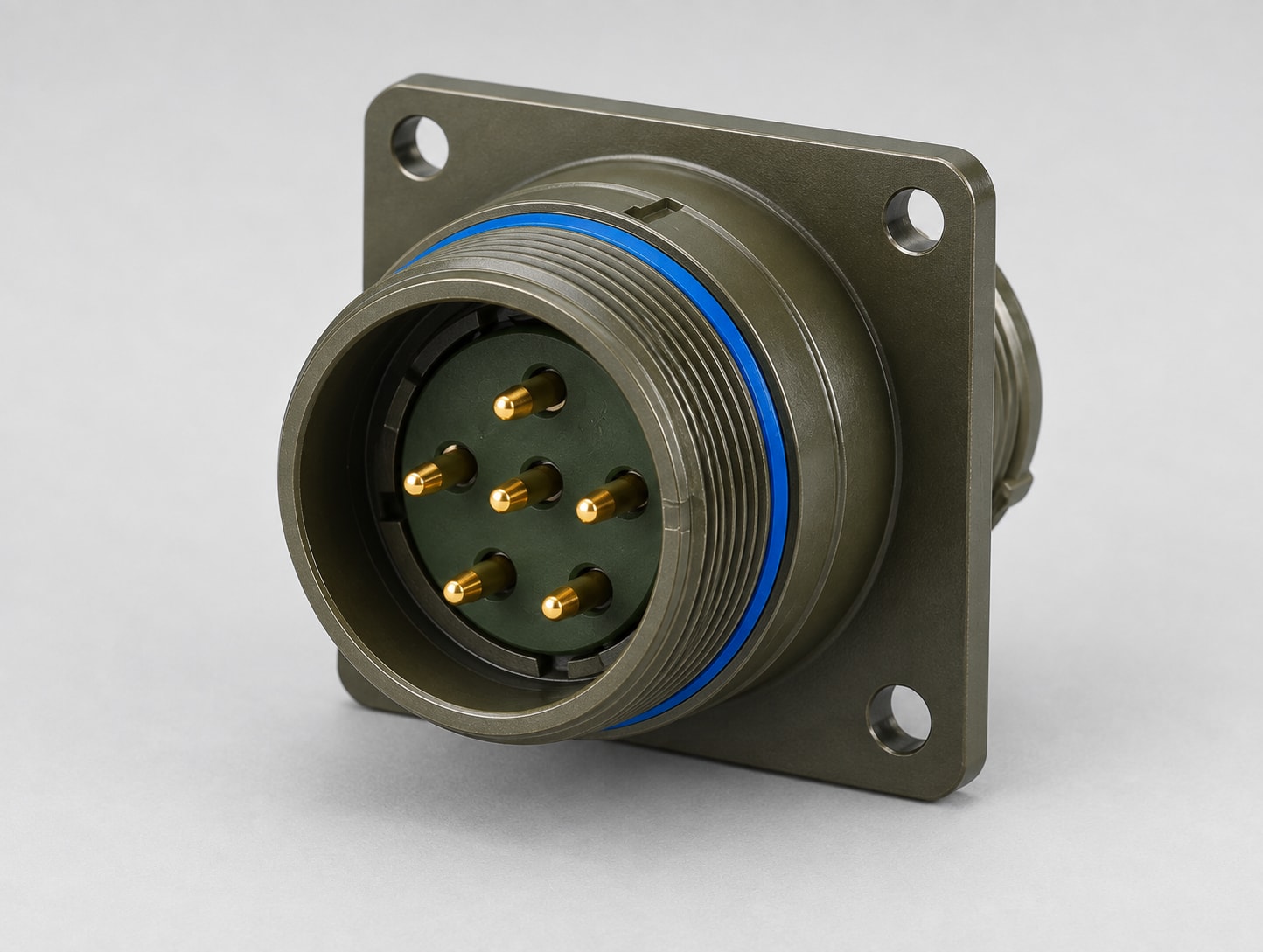 D38999/20WB98PN D38999 MIL-DTL-38999 Series III; Wall-mount receptacle gray-background product view