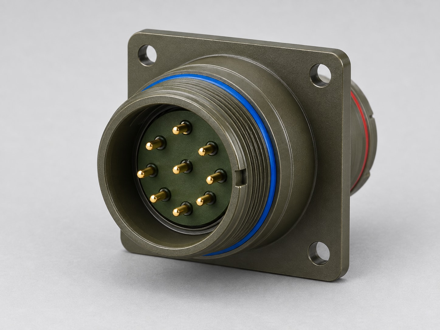 D38999/20WC98PN D38999 MIL-DTL-38999 Series III; Wall-mount receptacle gray-background product view
