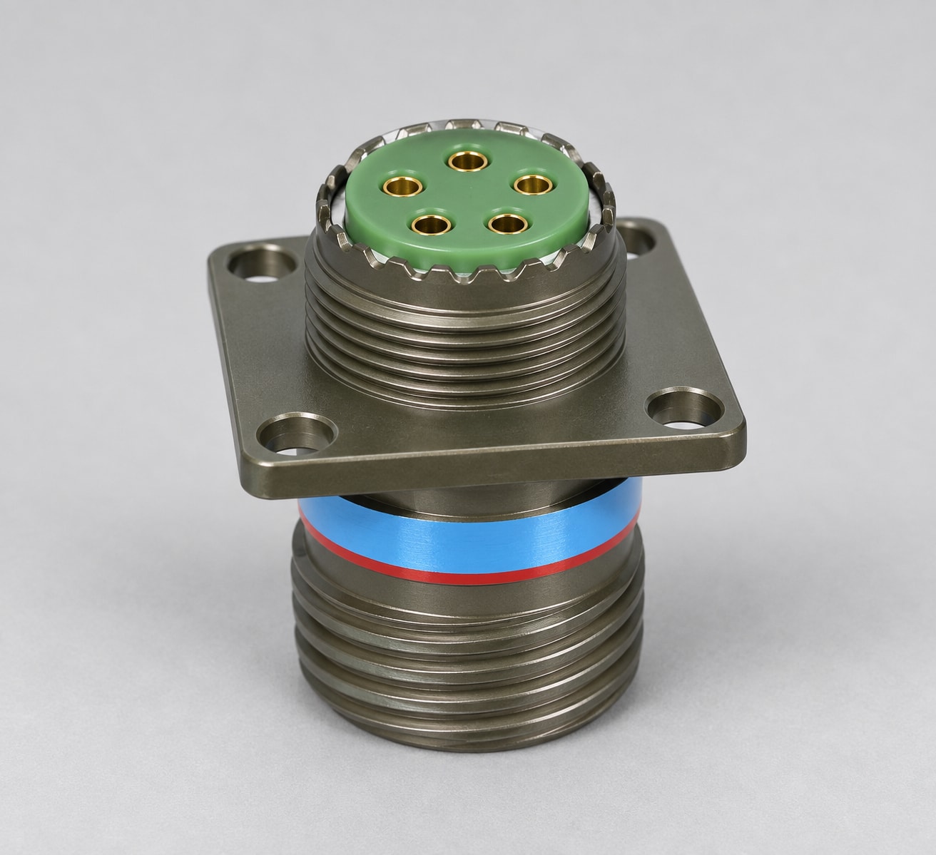 D38999/20WD05SN D38999 MIL-DTL-38999 Series III; Wall-mount receptacle gray-background product view