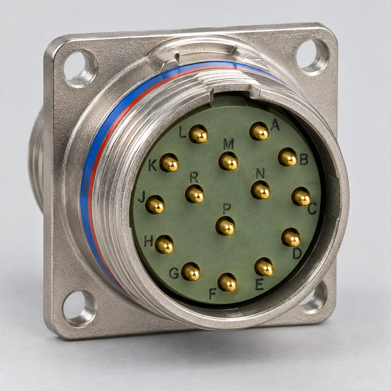 D38999/20WD15PN D38999 MIL-DTL-38999 Series III; Wall-mount receptacle gray-background product view