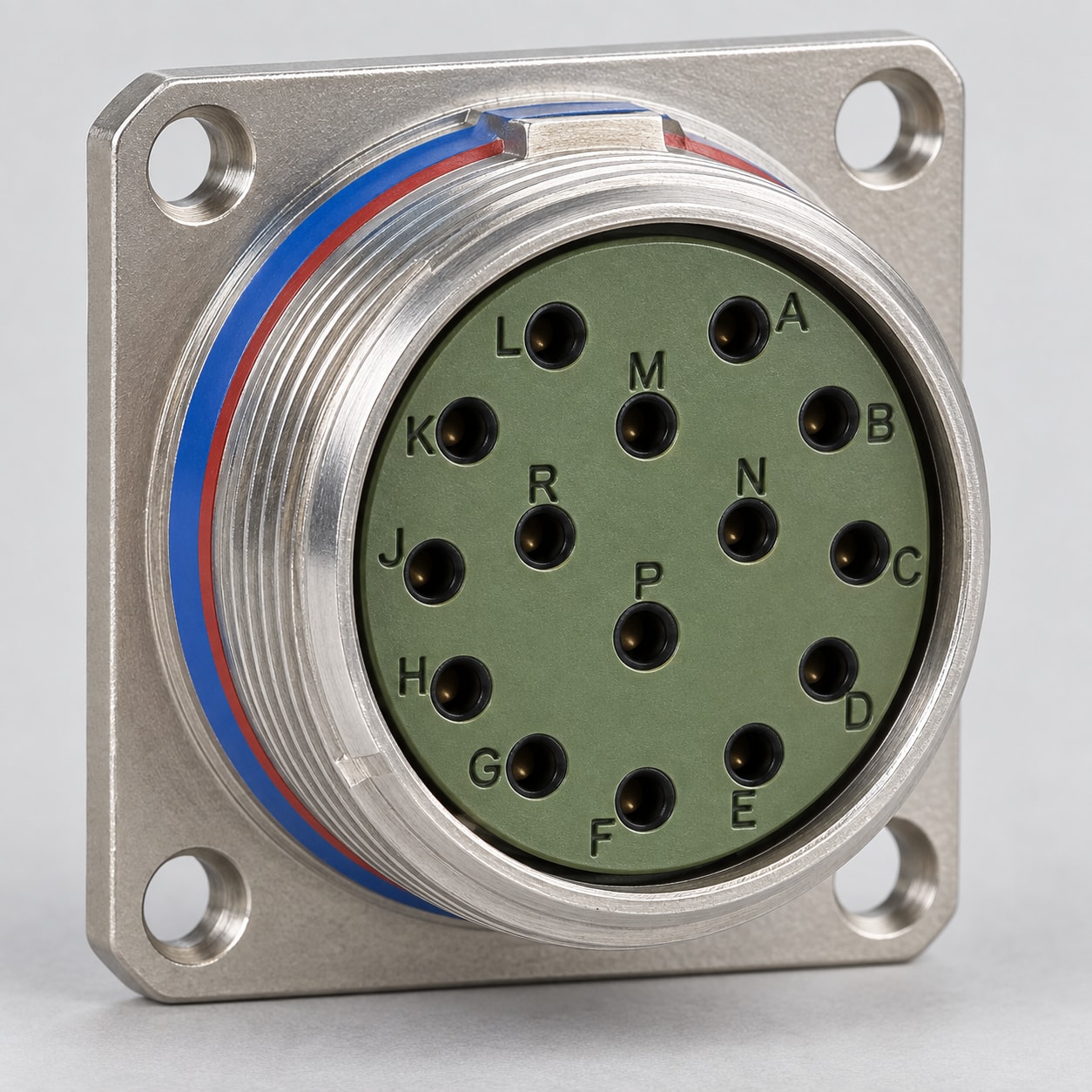 D38999/20WD15SN D38999 MIL-DTL-38999 Series III; Wall-mount receptacle gray-background product view