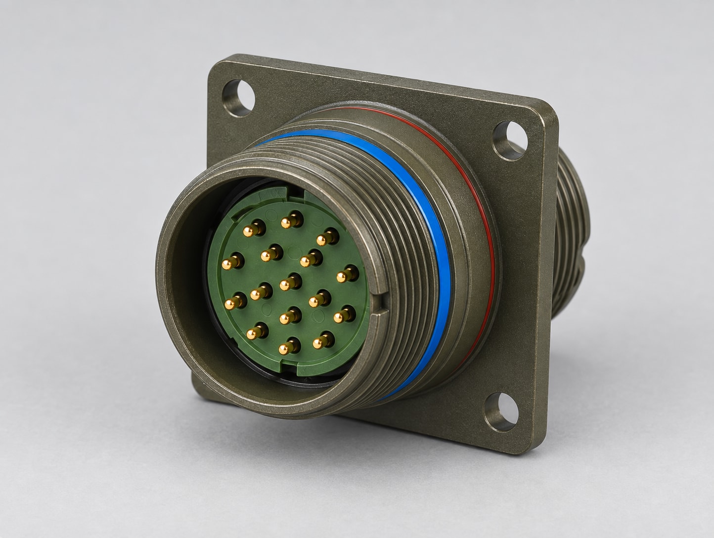 D38999/20WD19PN D38999 MIL-DTL-38999 Series III; Wall-mount receptacle gray-background product view