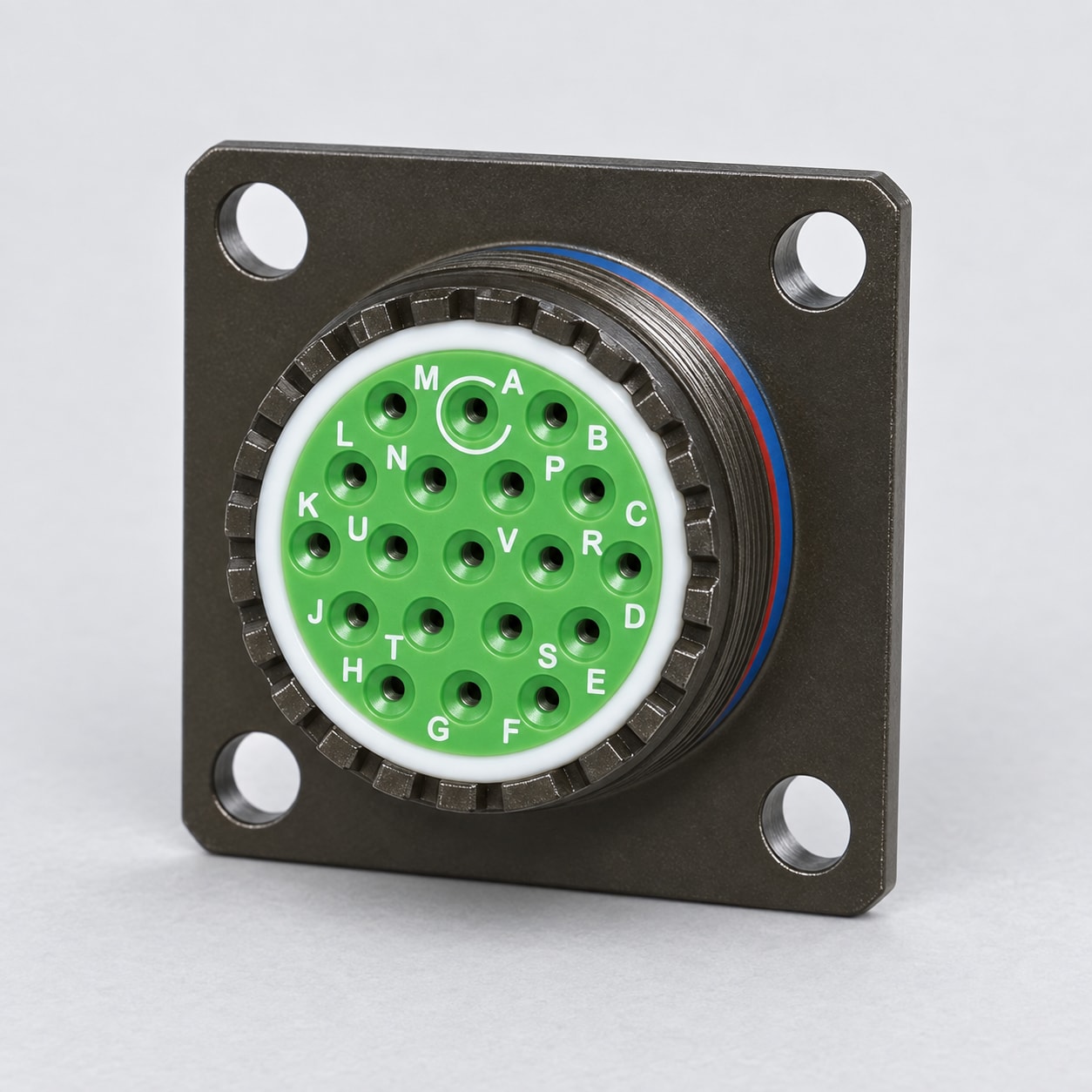 D38999/20WD19SN D38999 MIL-DTL-38999 Series III; Wall-mount receptacle gray-background product view
