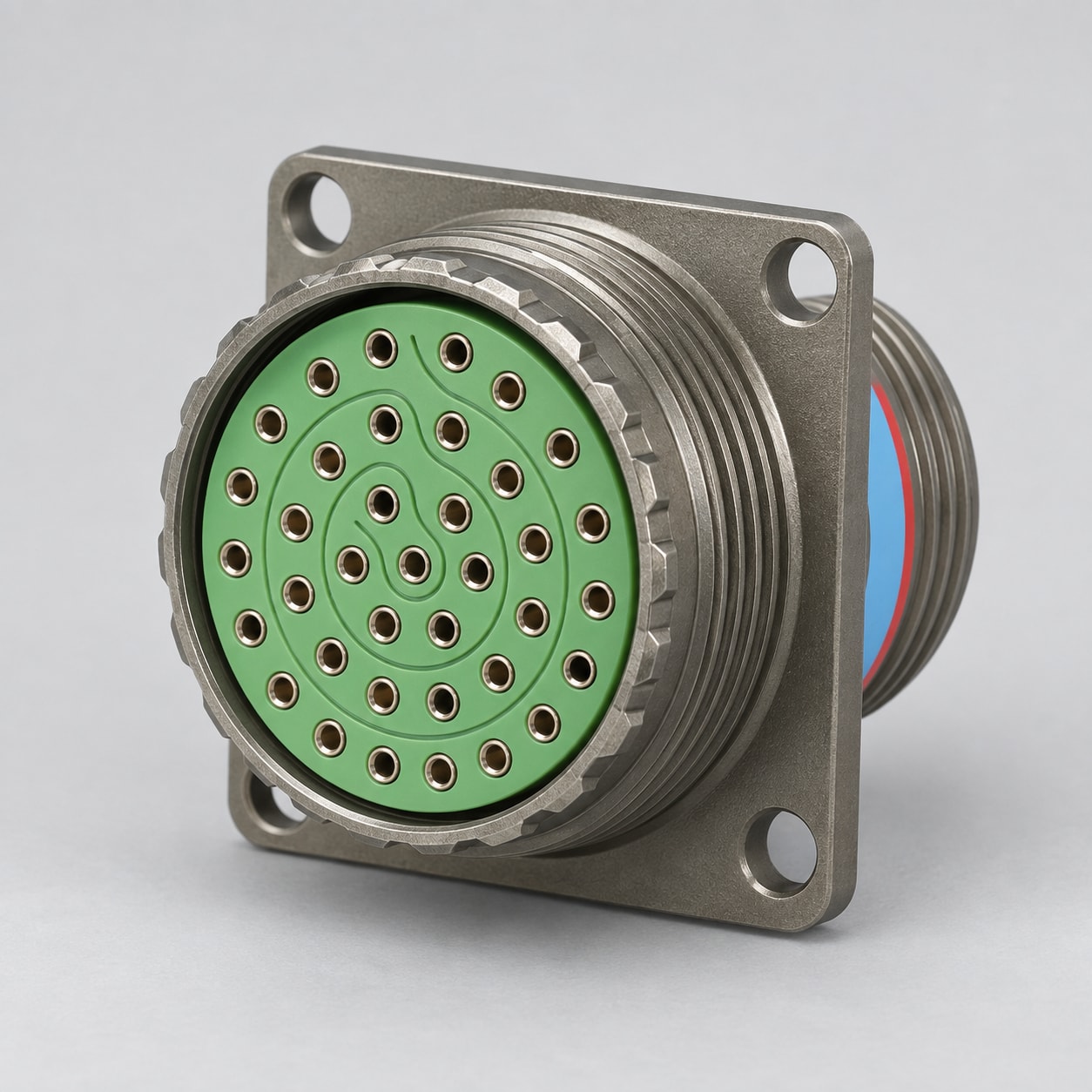 D38999/20WD35SN D38999 MIL-DTL-38999 Series III; Wall-mount receptacle gray-background product view
