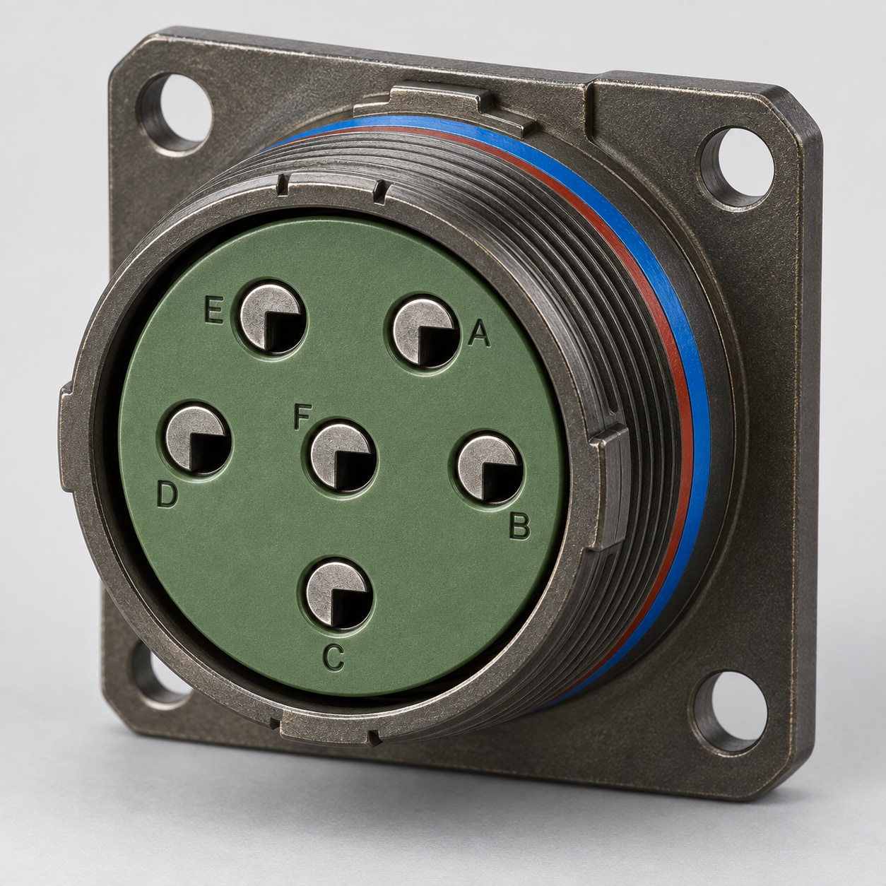 D38999/20WE06SN D38999 connector gray-background view