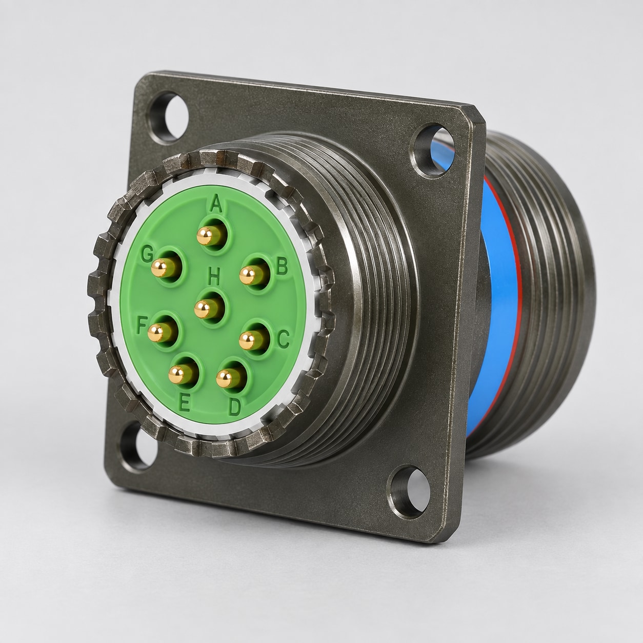 D38999/20WE08PN D38999 connector gray-background view