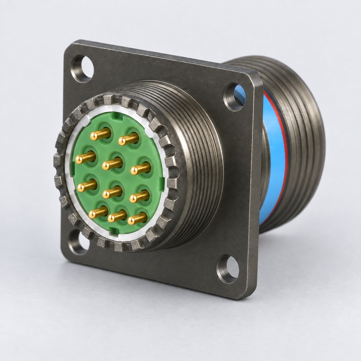 D38999/20WF11PN D38999 MIL-DTL-38999 Series III; Wall-mount receptacle gray-background product view