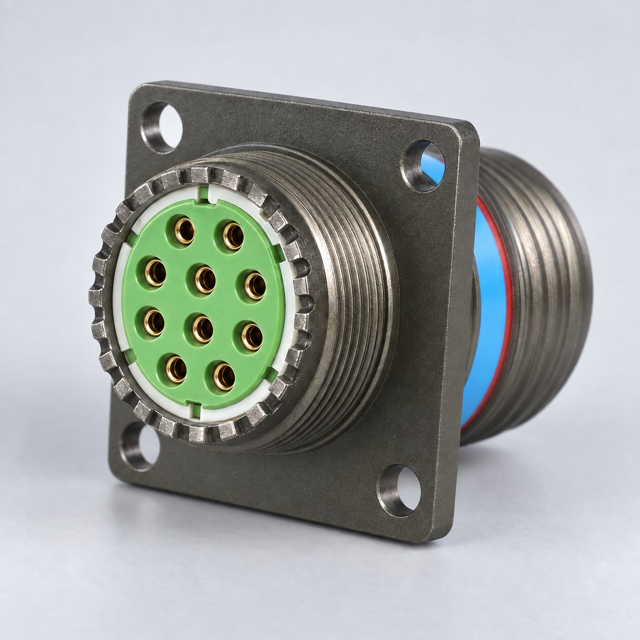 D38999/20WF11SN D38999 MIL-DTL-38999 Series III; Wall-mount receptacle gray-background product view