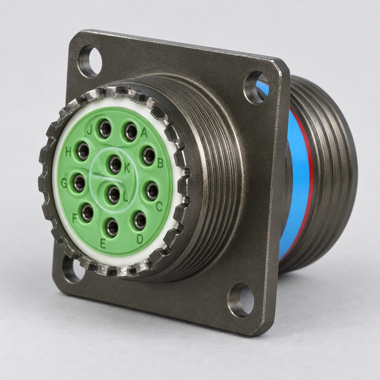 D38999/20WG11SN D38999 MIL-DTL-38999 Series III; Wall-mount receptacle gray-background product view
