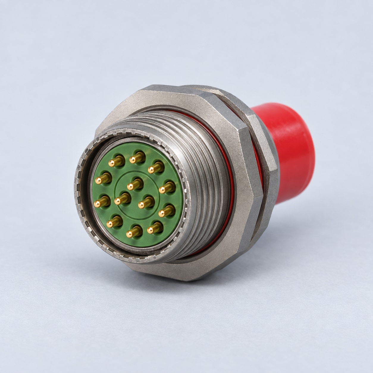 D38999/24FB35PN D38999 MIL-DTL-38999 Series III; Jam-nut receptacle gray-background product view