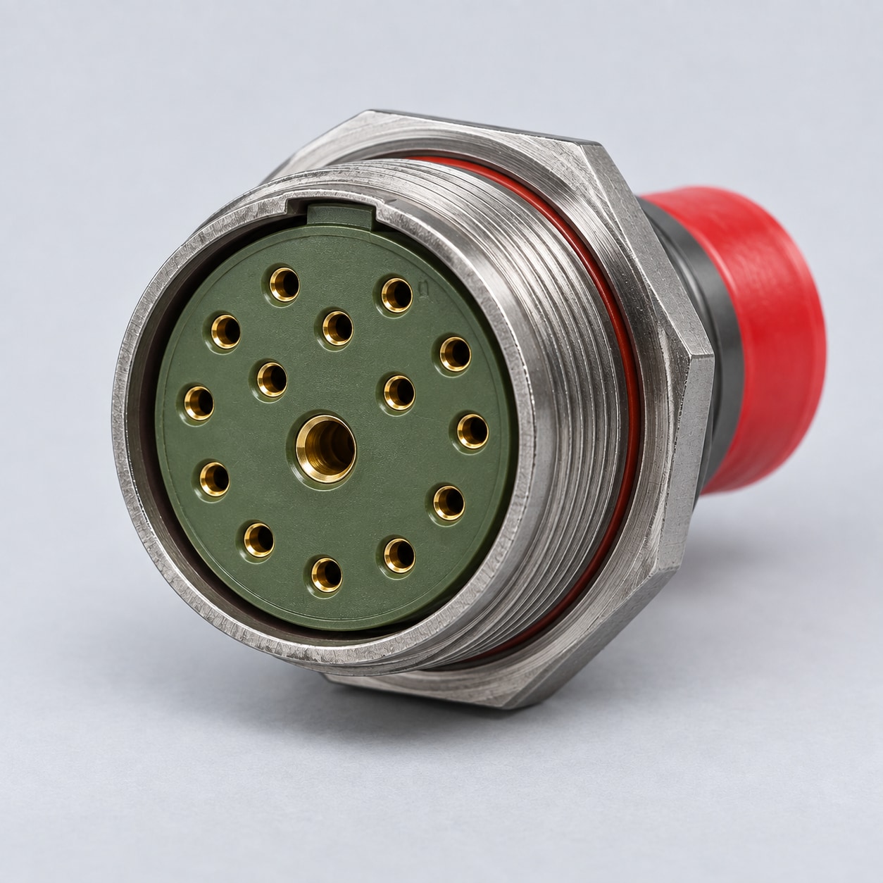 D38999/24FD15SN D38999 MIL-DTL-38999 Series III; Jam-nut receptacle gray-background product view
