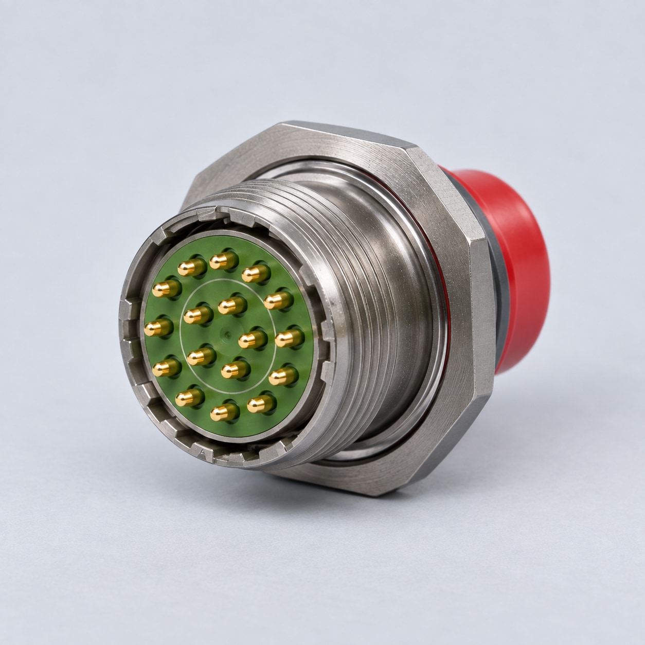 D38999/24FD18PN D38999 MIL-DTL-38999 Series III; Jam-nut receptacle gray-background product view
