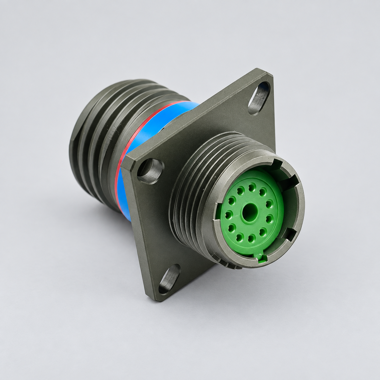 D38999/20WC12AN D38999 connector gray-background view