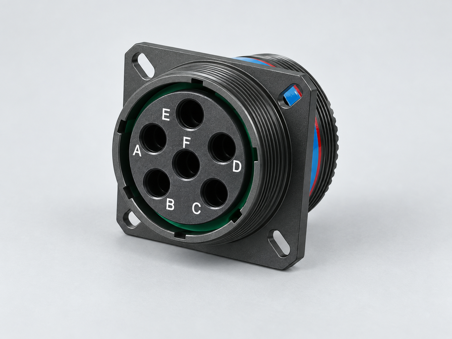 D38999/20WH06SB D38999 connector gray-background view