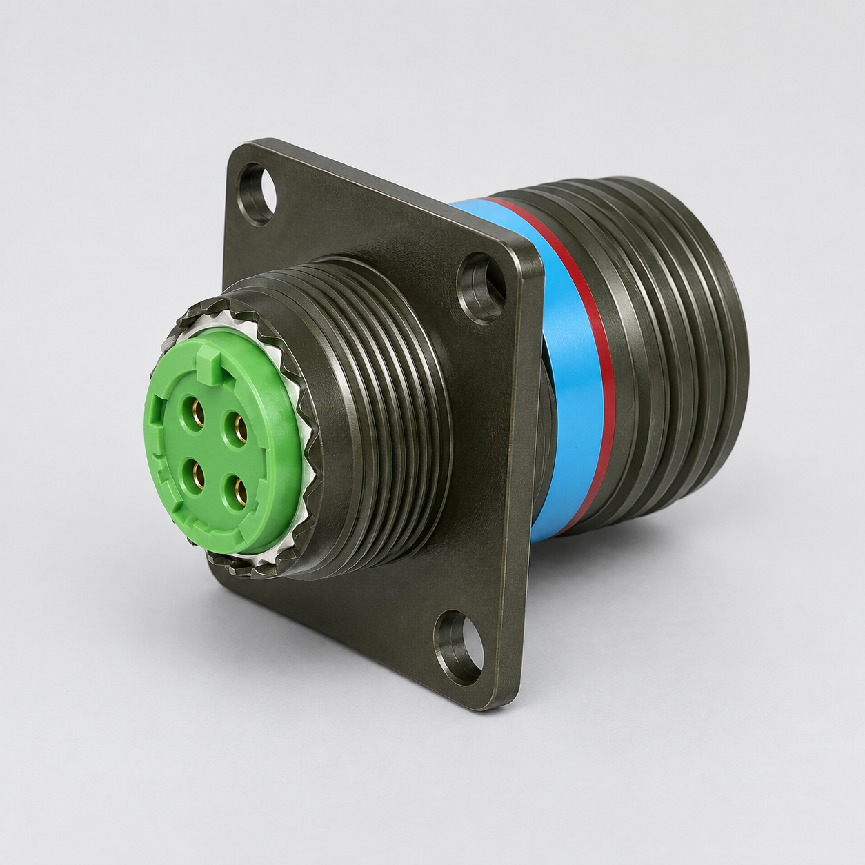 D38999/20WC04SN D38999 MIL-DTL-38999 Series III; Wall-mount receptacle gray-background product view